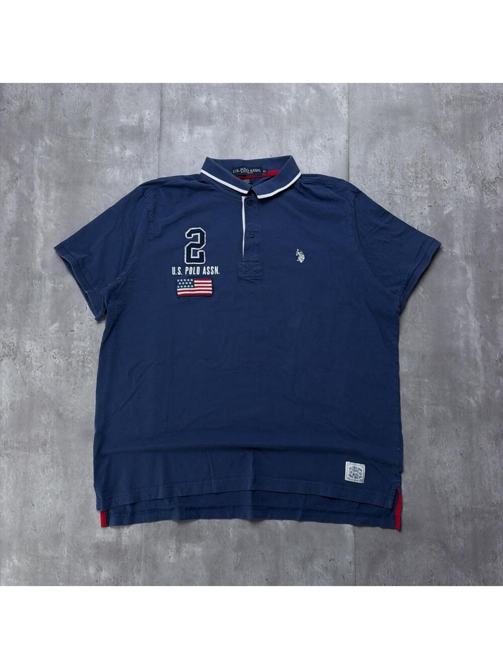 Y2K Navy U.S. Polo Assn Grunge USa Chief Keef Polo Shirt